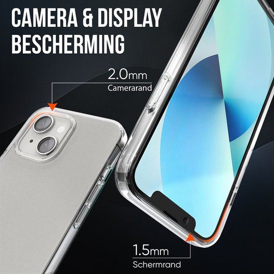 Telefoonhoesje Doorzichtig Geschikt voor Iphone 13 Hoesje Transparant En Screenprotector Beschermglas
