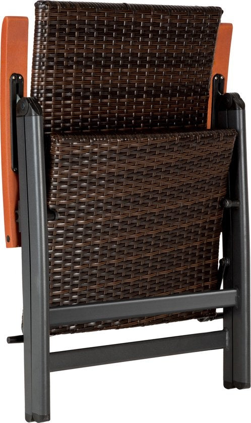 Wicker tuinstoel Canberra opklapbaar - bruin