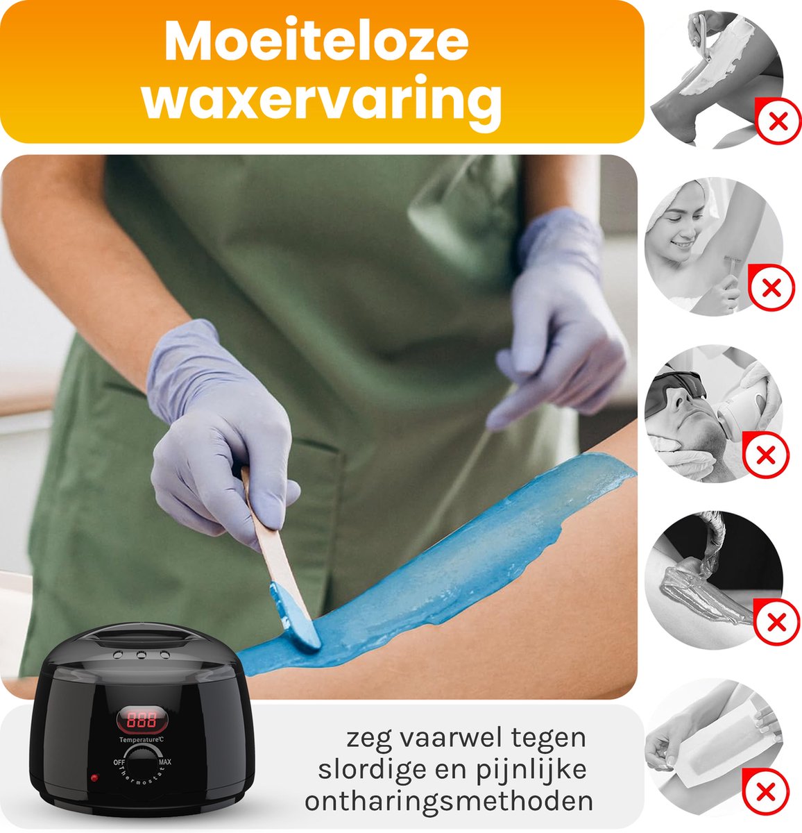 Bolusso Wax Apparaat - Ontharing Set - NIEUW model - 5 Soorten Beans 500 Gram - 50 Wax Staafjes - Gratis Afterwax - Wax Heater - Ontharingsapparaat - Wax Beans Verwarmer - Ontharingsset - Wax set