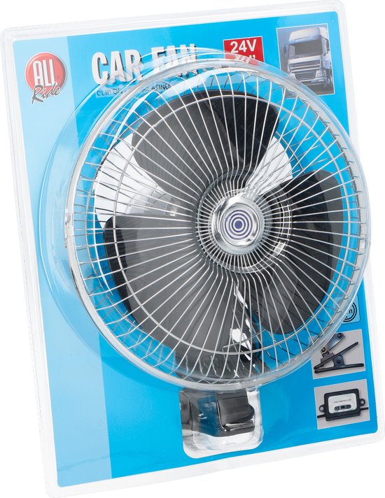All Ride Mini Ventilator 24V - Vrachtwagen en Auto Ventilator - Met Clip en Stroomkabel 2M