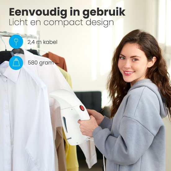 Auronic Kledingstomer - Stoomapparaat - Handstomer voor Kleding en Meubilair - 180ml - Steamer - Wit