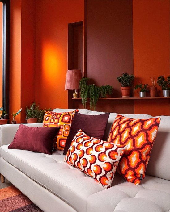 Sierkussen Retro Stijl #12 | 45 x 45 cm | Katoen/Polyester