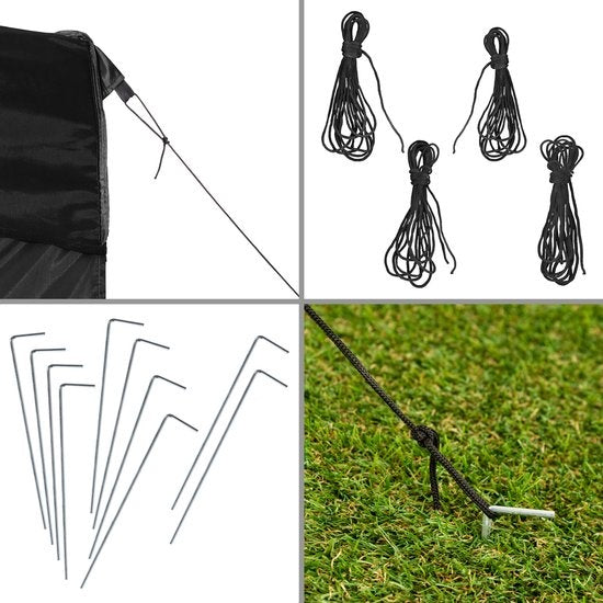 tectake- Partytent Viola 3x6 m met 2 zijdelen zwart - 403159