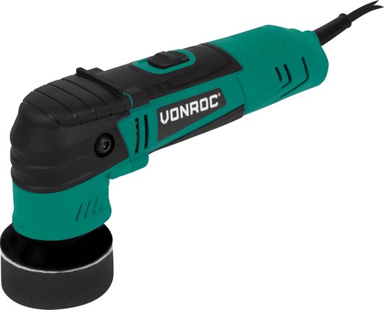 VONROC Excentrische polijstmachine - poetsmachine – 400W – Ø50 en Ø75MM - met soft start en constant power electronics - Incl. 2 polijstschijven en 2 steunschijven