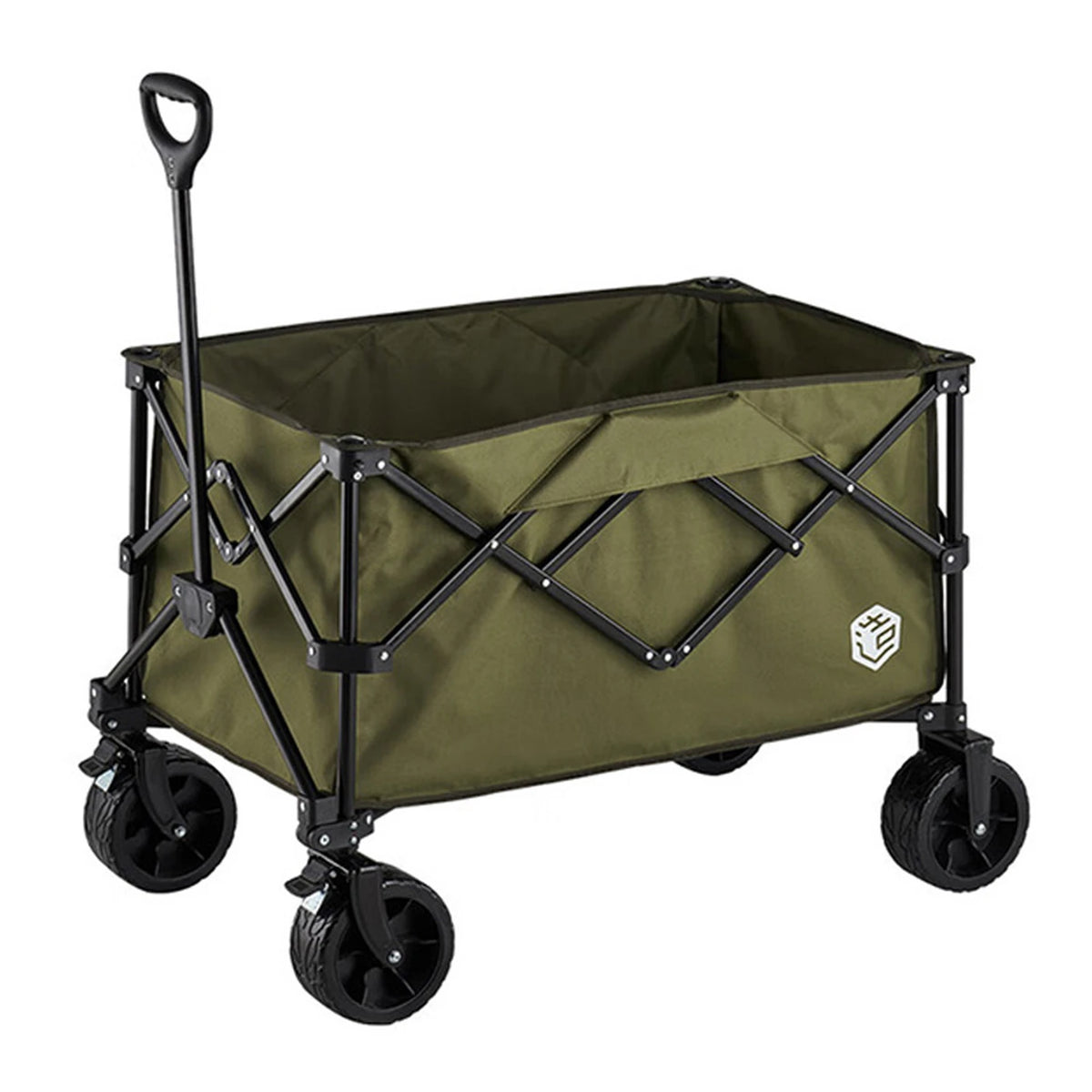 Ochama Opvouwbare Bolderkar - 200 Liter - Terreinwielen met Dubbele Rem - Extra Groot - Groen