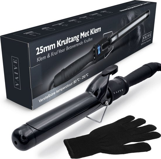 VAIVE Krultang met Klem - 25MM - Krultangen - Haarkruller - Hair Curler - Curling Iron