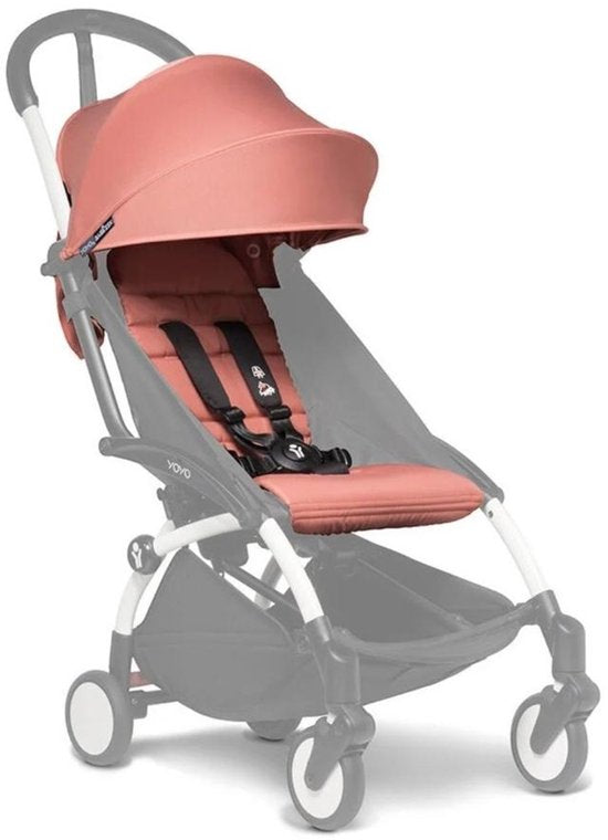 Stokke YOYO 6+ Kleurpakket, Ginger - Textiel: zitkussen, uitschuifbare luifel en achterzak met ritssluiting - Voor het YOYO-frame (los verkrijgbaar)
