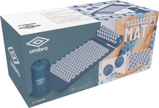 Umbro Spijkermat - Acupressuur Mat - Shakti Mat - Massage Mat - 42x71cm - Blauw