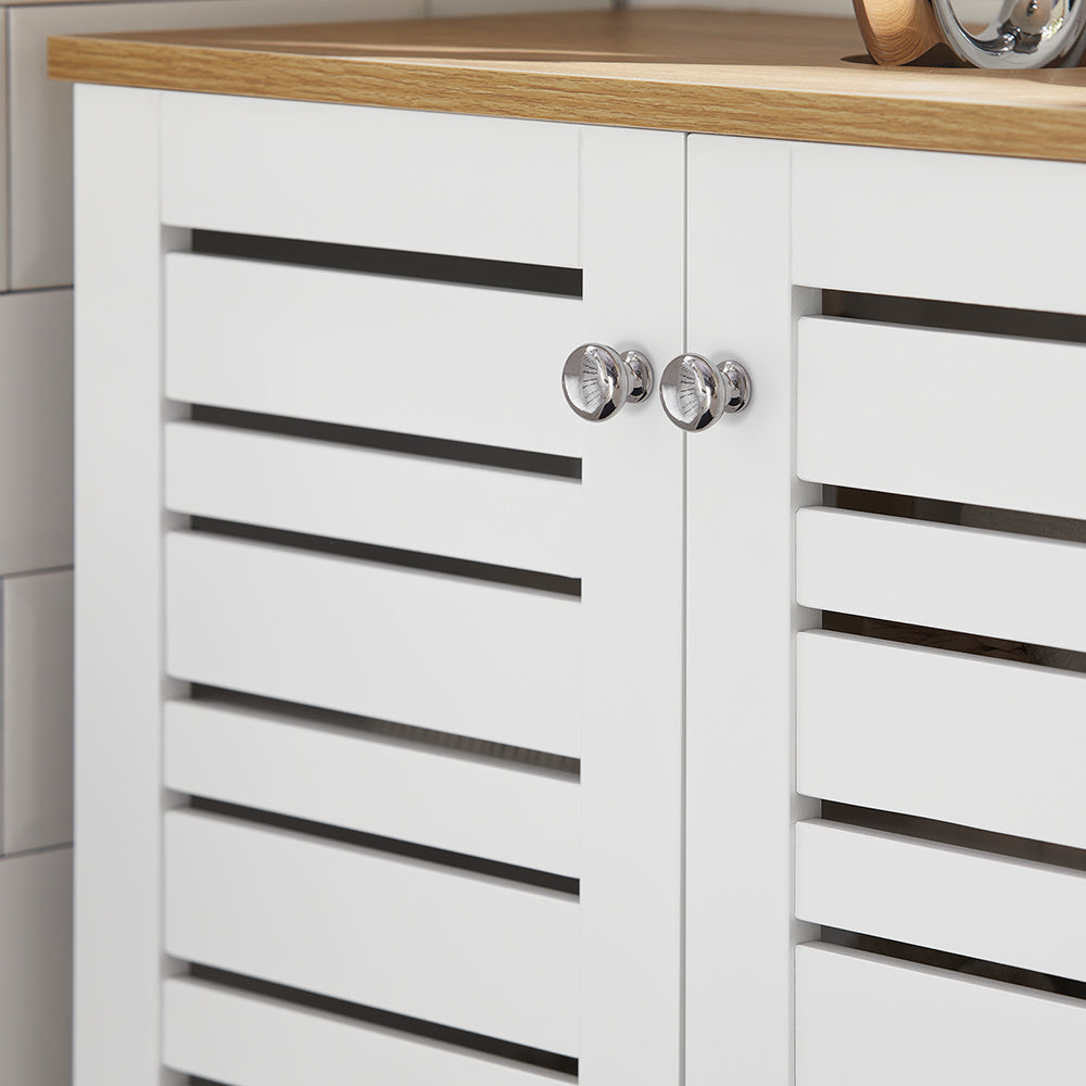 SoBuy Wastafelmeubel - 2 Laags - 2 Deurs - 60 x 30 x 59 cm - Wit