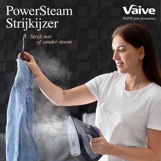 Vaive PowerSteam 2200 Strijkijzer - Stoomstrijkijzer – Iron - stoomstrijkijzers - 2200W – 350 ML Watertank - Stoomstootfunctie
