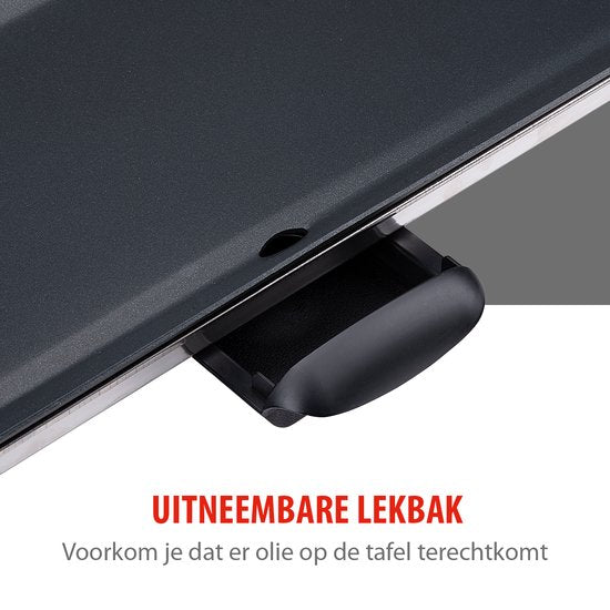 alpina Teppanyaki Bakplaat XXL - Bakplaat - 100x20cm - 2000W - Regelbare Thermostaat - Anti-Aanbaklaag - Zwart