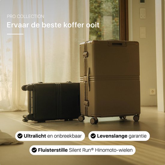 ONYX Hybrid Pro Handbagage Koffer 35 Liter - Gerecycled Polycarbonaat en Ritsloos Design - Reiskoffer met TSA slot en Spinner wielen - Lichtgewicht Trolley - Onyx Black