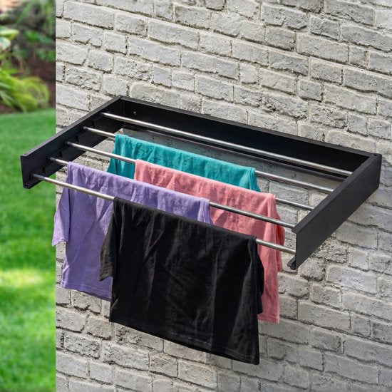 Vonia Wanddroogrek - Droogrek - Wasrek - Droogrek Muur - 80 x 40 cm - Zwart