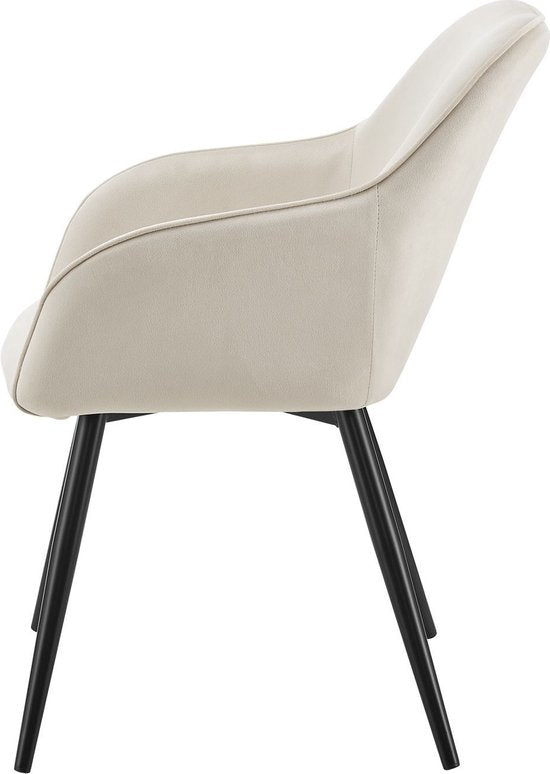 Loungestoel / Eetkamerstoel Tarje - 2-Delig - Zandkleur - Velvet