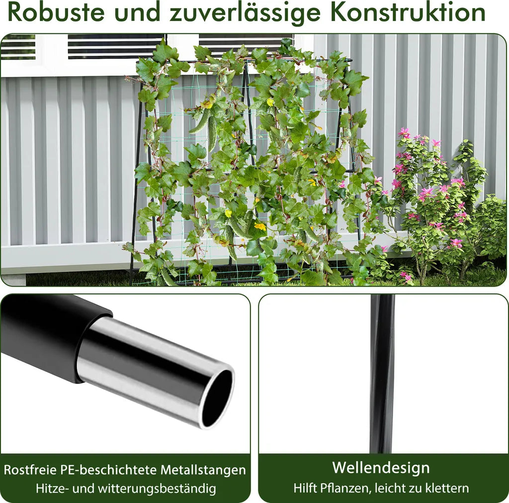 Coast plantenrek Zwart – A-Frame Plantenrek met Net – Verstelbare Breedte 30-60 cm – 88 x 124 cm