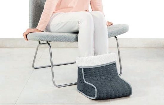 Beurer FW 20 Elektrische Voetenwarmer - 3 Warmtestanden - Tot maat 47 - Snelle opwarming - Automatische uitschakeling - Fleece/Teddy - Voering machinewasbaar - 3 Jaar garantie - Grijs