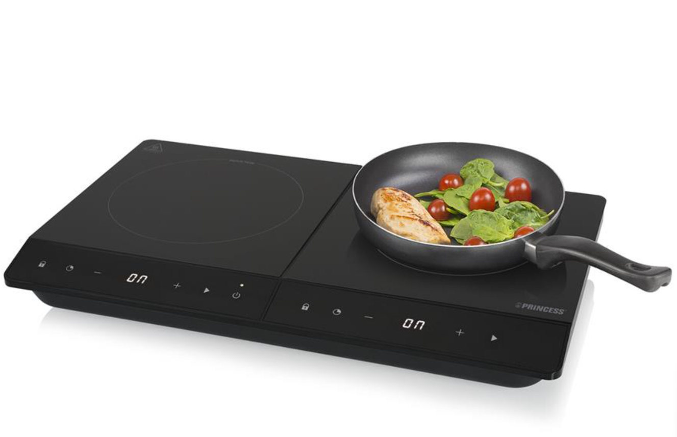 Princess 303031 Dubbele Inductiekookplaat - 3500W - Digitaal Display - Kookzone 19 cm - Zwart