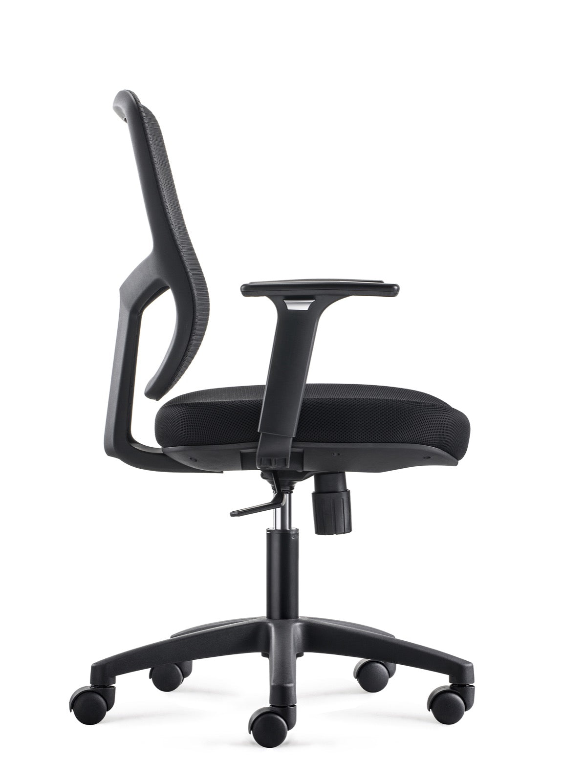 Bens 856-Eco-1 Ergonomische Bureaustoel – Zwart – Tot 130 kg – Verstelbare Rugleuning & Armsteunen – Comfortabel Kantoorstoeltje