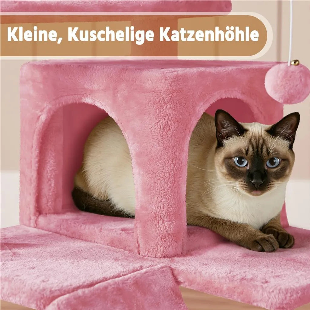 Yaheetech Kattenboom - 158 cm - Krabpaal - Roze