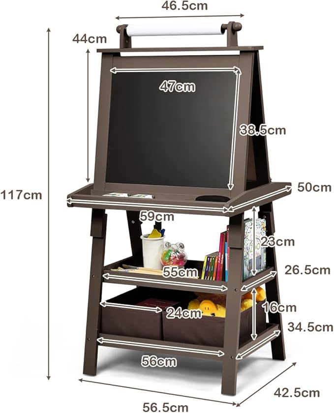 Coast 3 op 1 kinderen gemakkelijker kindertafel dubbelzijdige whiteboard -standaardtafel inclusief magneten voor peuters koffie koffie