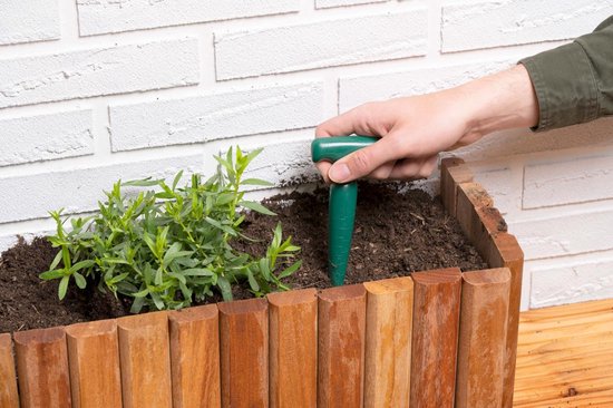 BLACK+DECKER Pootstok met Maataanduidingen 0-10CM - Bollenplanter - Perfect voor Zaadjes Planten - 11 x 17,4 x 2,5 CM - Groen