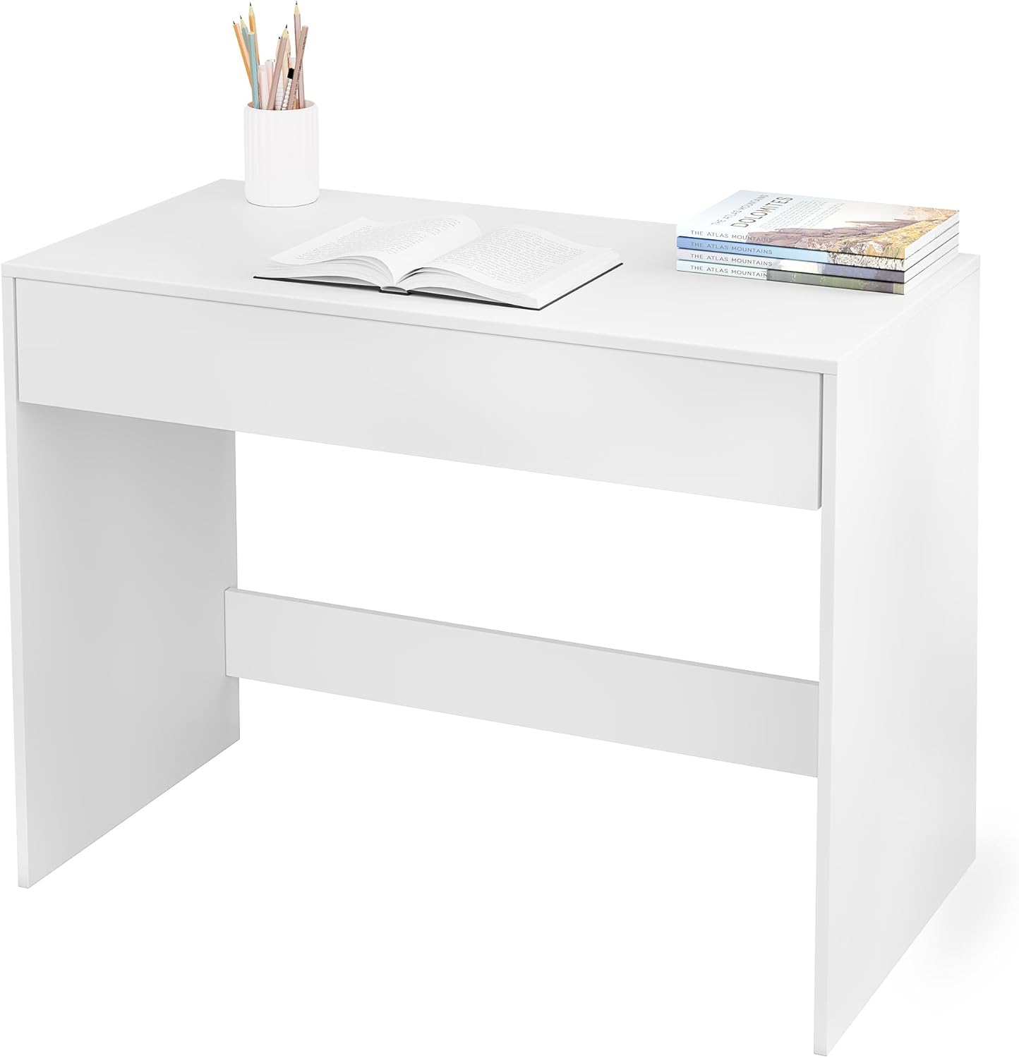 eSituro Bureau met Lade Wit 100 x 50 x 75 cm - Modern Computerbureau - Studeertafel - Thuiswerkbureau met Opberglade