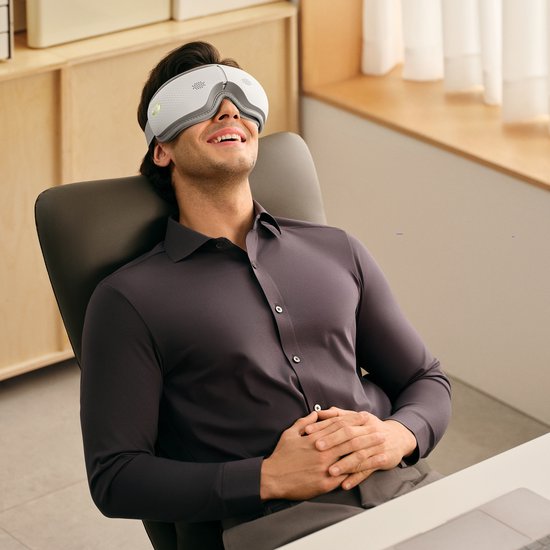 SKG – Draadloze oogmassage-apparaat – 5 Modi Compressie + Warmte & Bluetooth – ES300 – Wit