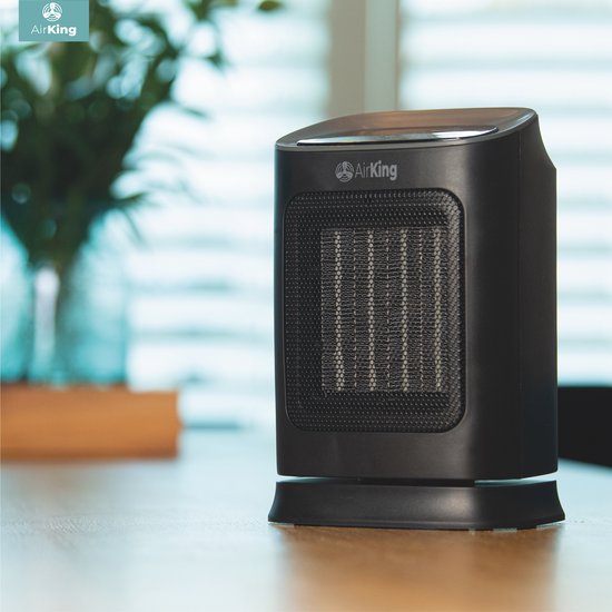 AirKing Elektrische Kachel - Compacte Keramische kachel met touchscreen - Kachelventilator 2 Standen 900 en 1800 Watt - Kantelbeveiliging - Draagbaar