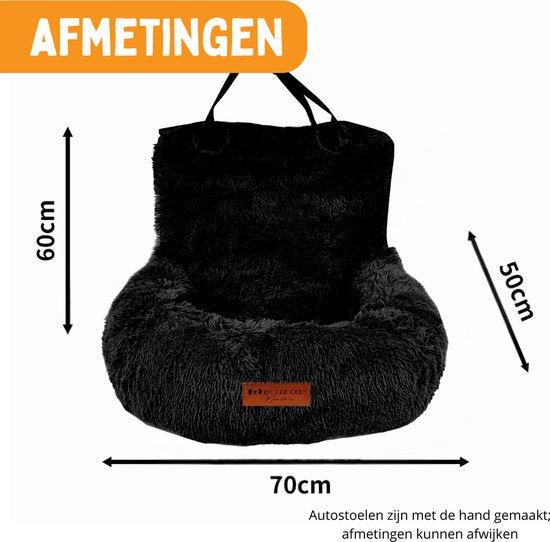 Autostoel Hond Deluxe Achterbank - Hondenmand Auto Met Veiligheidsriempje - Automand Hond - Hondenstoel - Grote Hond - Zwart - Maat M