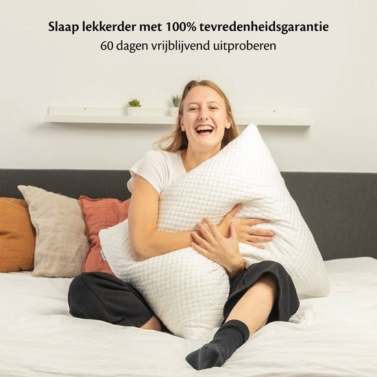 EL-Life Hoofdkussen Nekklachten - 60 x 70cm - Bamboe kussen - Traagschuim / Memory Foam vulling - Ergonomisch en Orthopedisch - Inclusief kussensloop