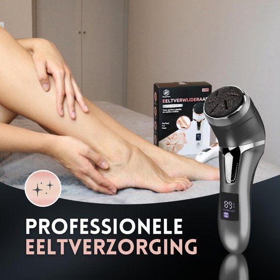 Beeperfect® Elektrische Eeltverwijderaar met Stofzuigsysteem - Voetvijl - Eeltvijl - IPX7 Waterdicht - Gratis Pedicure set - Inclusief 6 Eeltschijven - Zwart