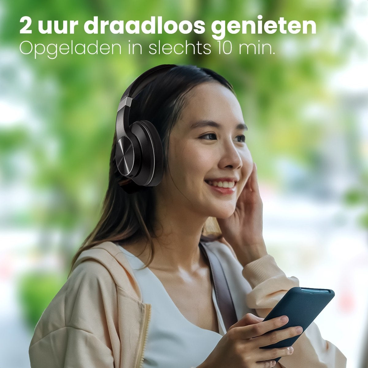 Auronic QuietSound Bluetooth Koptelefoon - Draadloos - Over-ear Hoofdtelefoon - Active Noise Cancelling - Zwart