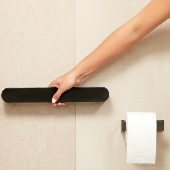 VITILITY ID Wandbeugel - Charcoal black - Toiletbeugel - Zwart 35 cm