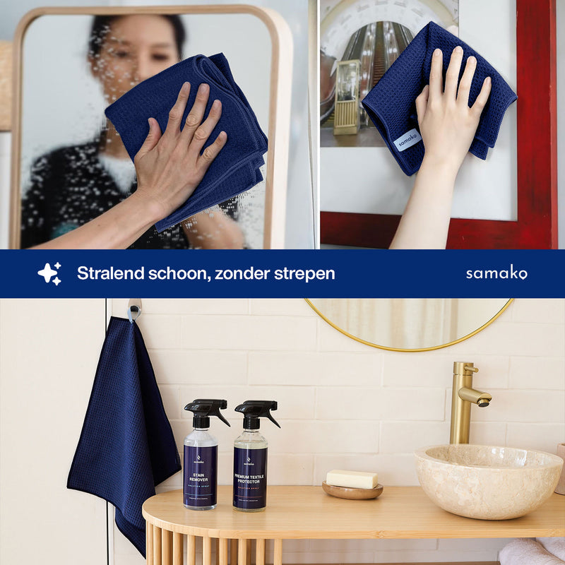Samako Microvezeldoek 40x40 cm - Streeploos & Absorberend Schoonmaakdoek