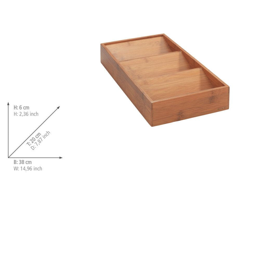 WENKO Kruidenrek Lade Gerookt Bamboe - 38 x 20 x 6 cm - Voor Kruidenpotjes