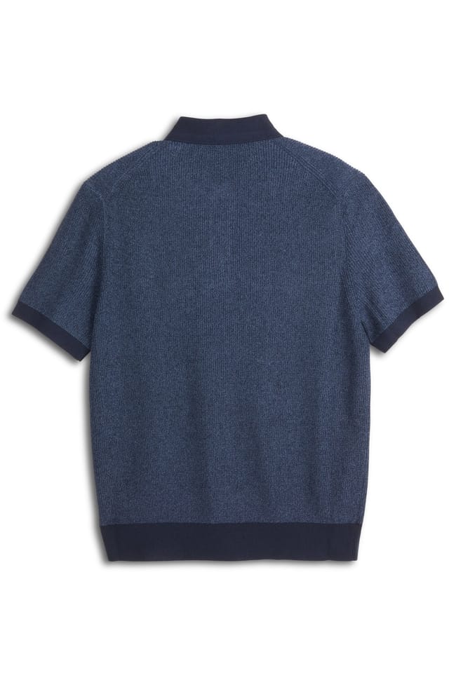 Scotch & Soda Sweater Polo Sky Captain - Gerecycled Katoenmix - Donkerblauw - S