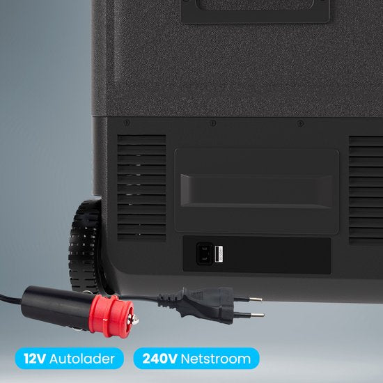 Auronic Elektrische Koelbox - Compressor - Met Wielen - 12V 230 Volt - Auto - 50L - Zwart/Grijs