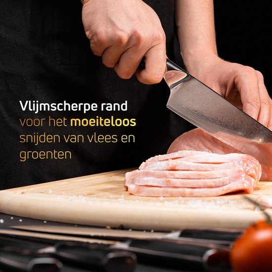 VDN Koksmes damaststaal - Elegance serie - VG-10 Japans damascus - 67 lagen staal