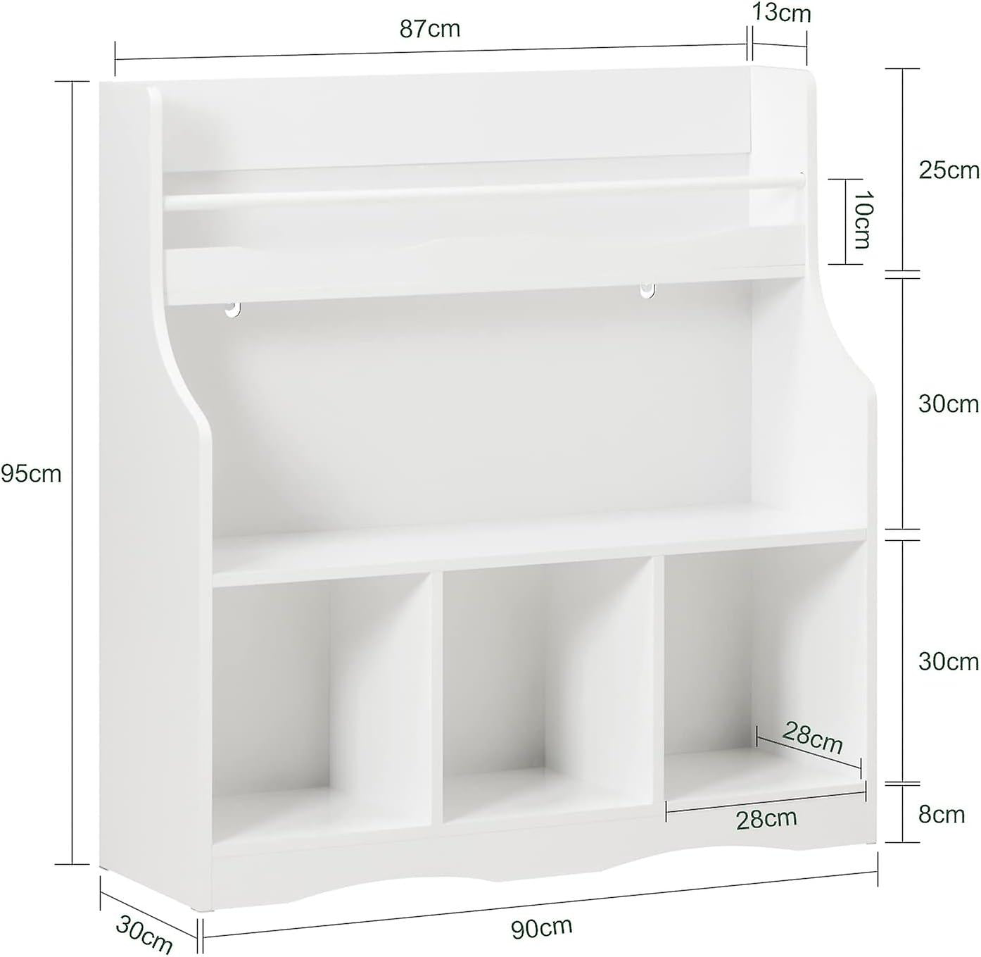 SoBuy Opbergkast voor Kinderen - Max. 75 kg - Wit - 90 x 30 x95 cm