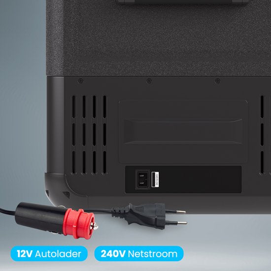 Auronic Elektrische Koelbox - Compressor - Twee Zones - 12V 230 Volt - Auto - 45L - Frigobox - Zwart/Grijs