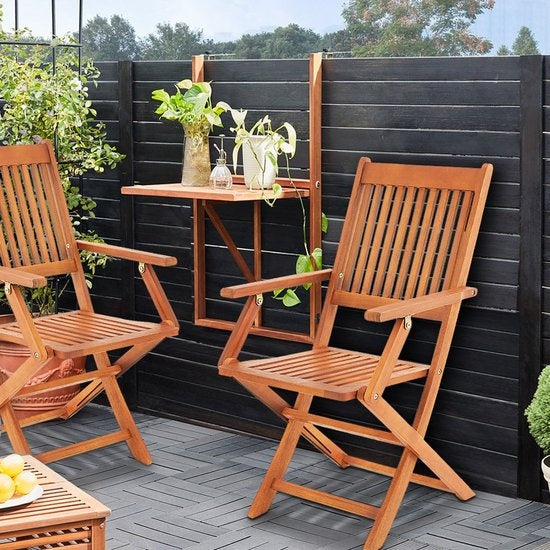 Casaria Balkonset 3-delig - FSC®-gecertificeerd Acaciahout – Bruin