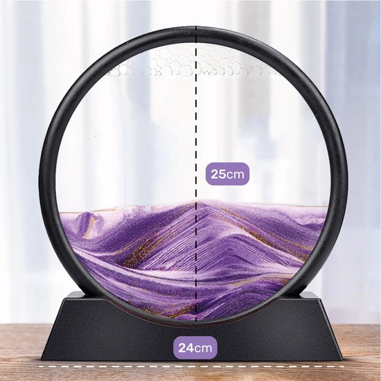 XL Zandkunst - Paars - Sand art - In glas - Zandloper - Decoratie - Bewegende zandkunst - Zand