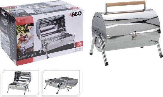 BBQ Collection draagbare houtskoolbarbecue - uitklapbaar - 42x29,5x37cm