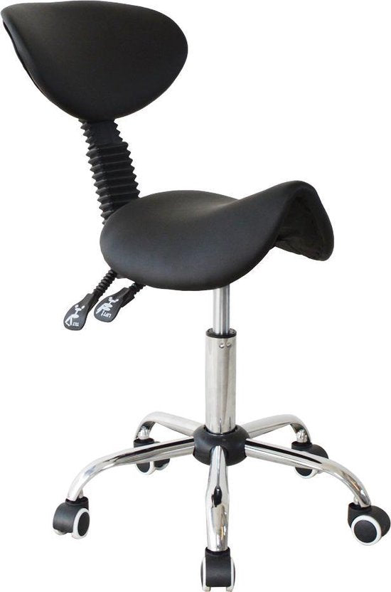 VDD Zadelkruk - Ergonomisch kantelbare rugleuning - Hoogte verstelbaar - 38x36x96cm