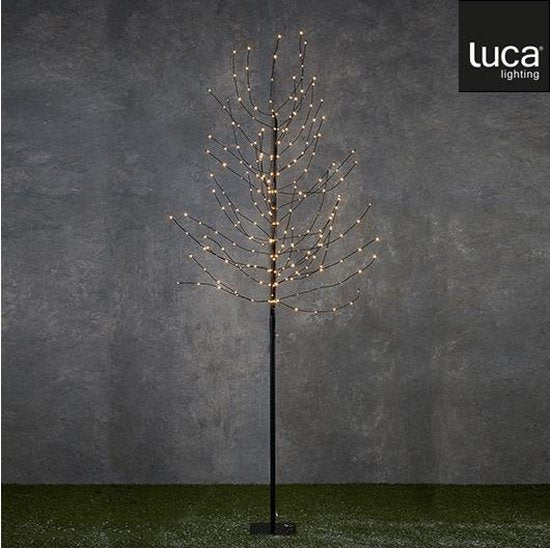 Luca Lighting - Boom met LED Verlichting - 230V - 248 lichtpunten - Zwart - 200x18 cm