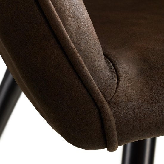tectake® - Stoel Marilyn stof donkerbruin / zwart SKU: 403668