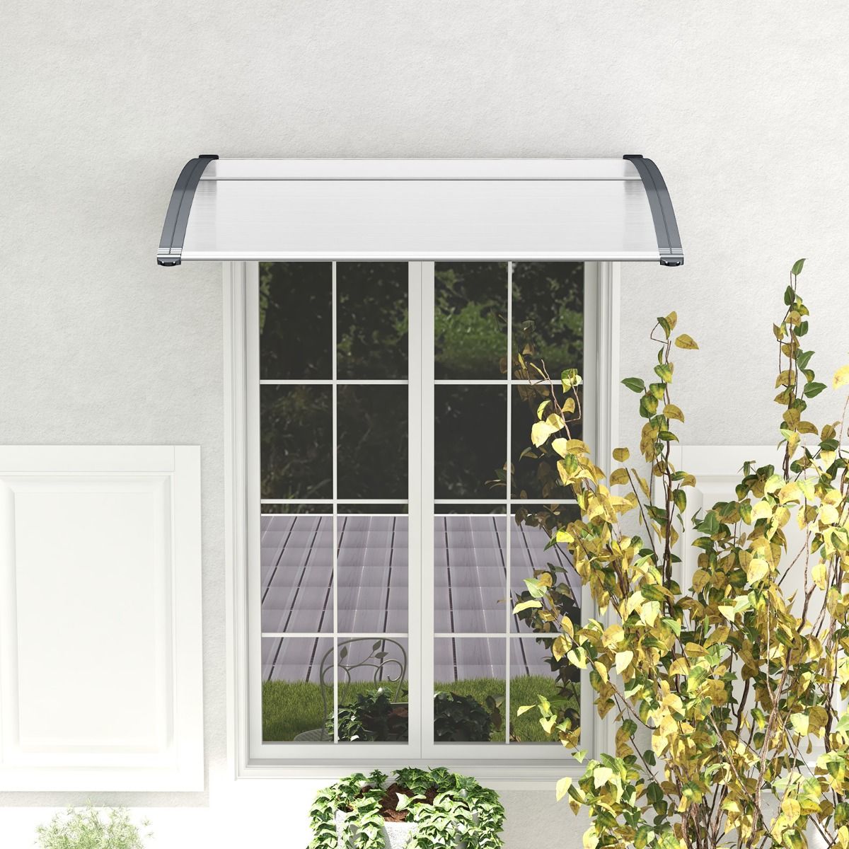 Coast Deur- en Raamluifel - Weerbestendig polycarbonaat - 122 x 99 cm - Grijs en zilver