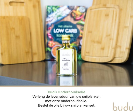 Budu Snijplankenset 3 stuks - Snijplanken bamboe - Snijplank hout - Grote snijplank - Keukenplanken