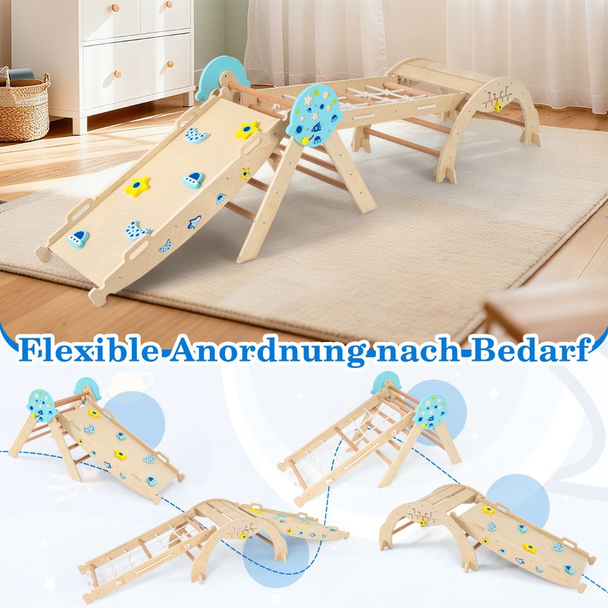 Coast Montessori Klimset - 9-in-1 speeltoestel - opvouwbaar - Natuurlijk