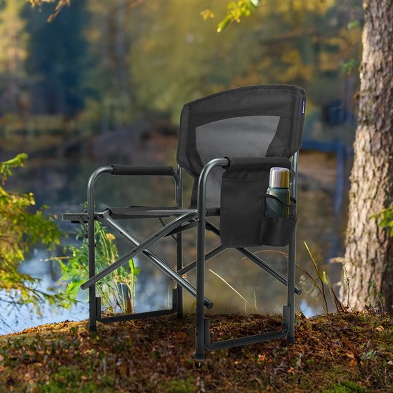 TRVLMORE Campingstoel - Opvouwbaar - Lichtgewicht - 120 kg draagvermogen - Zwart